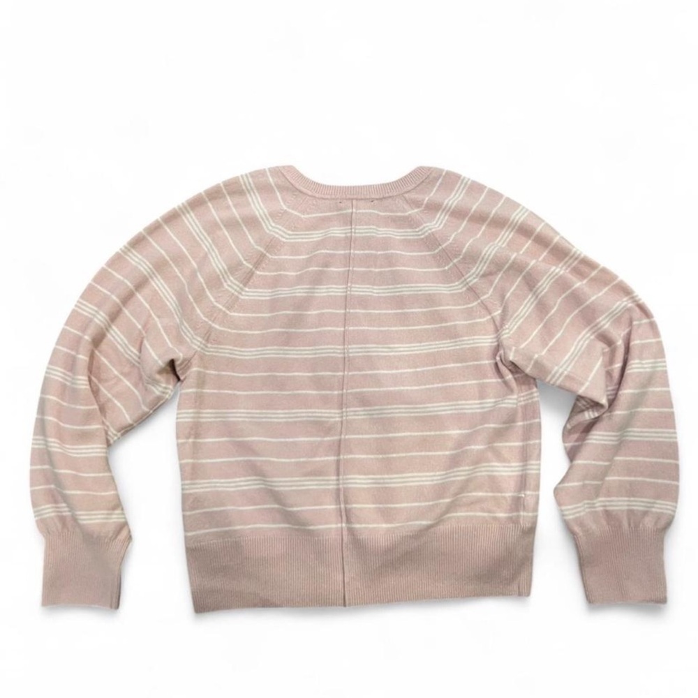 GAP Pink Striped Crewneck Henley Sweater - Picture 5 of 5